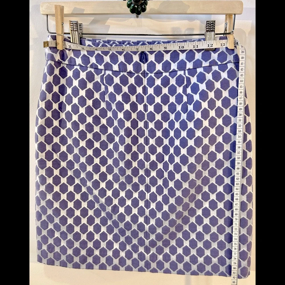 LAST CHANCE Ann Taylor Loft Purple Geometric Design Pencil Skirt size 0 - Picture 6 of 7